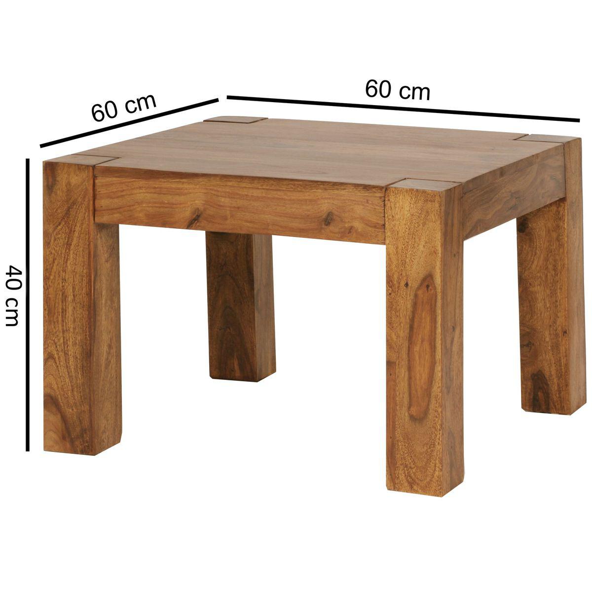 STOLIK KAWOWY WOHNLING MAKASSAR SHEESHAM 60 CM / WL1.213