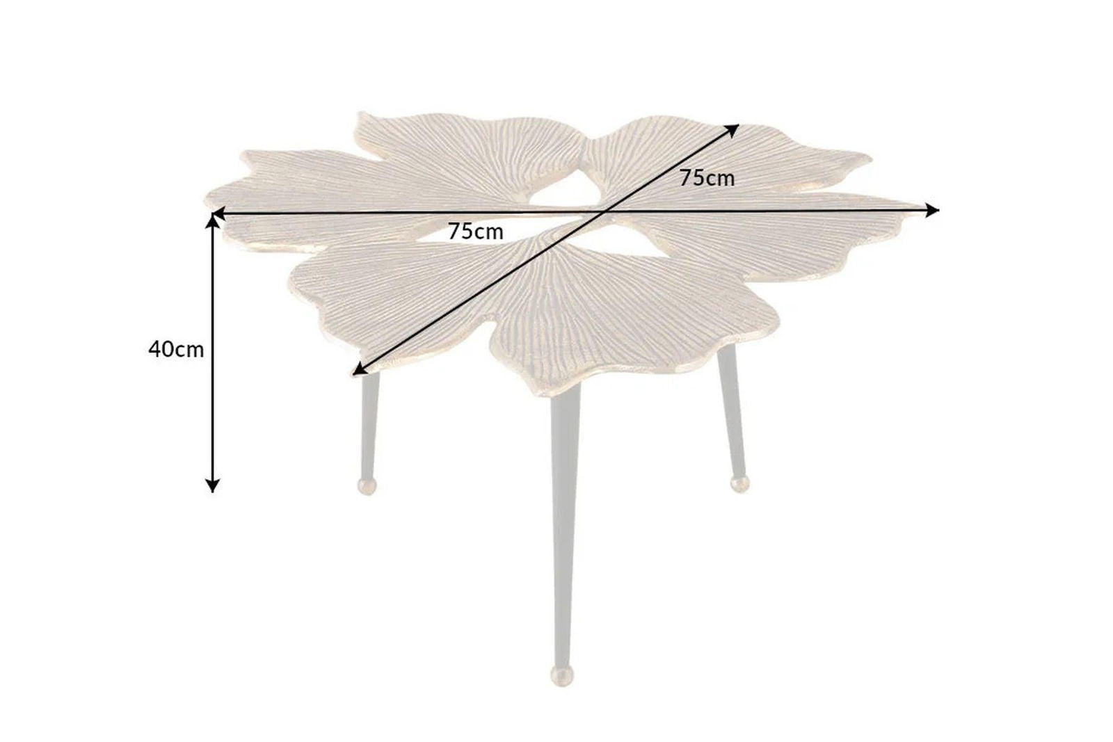 STOLIK KAWOWY ZŁOTY LEAFS / 41791 / INVICTA INTERIOR
