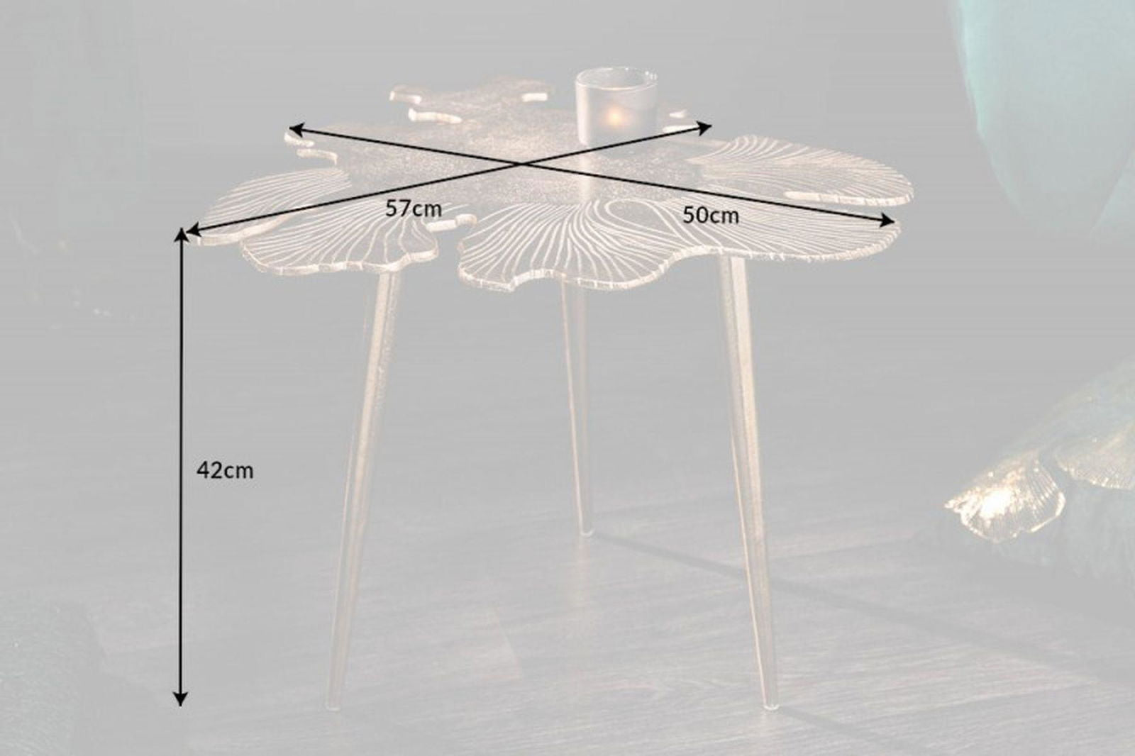 STOLIK LEAF 57 CM ZŁOTY / 40390 / INVICTA INTERIOR