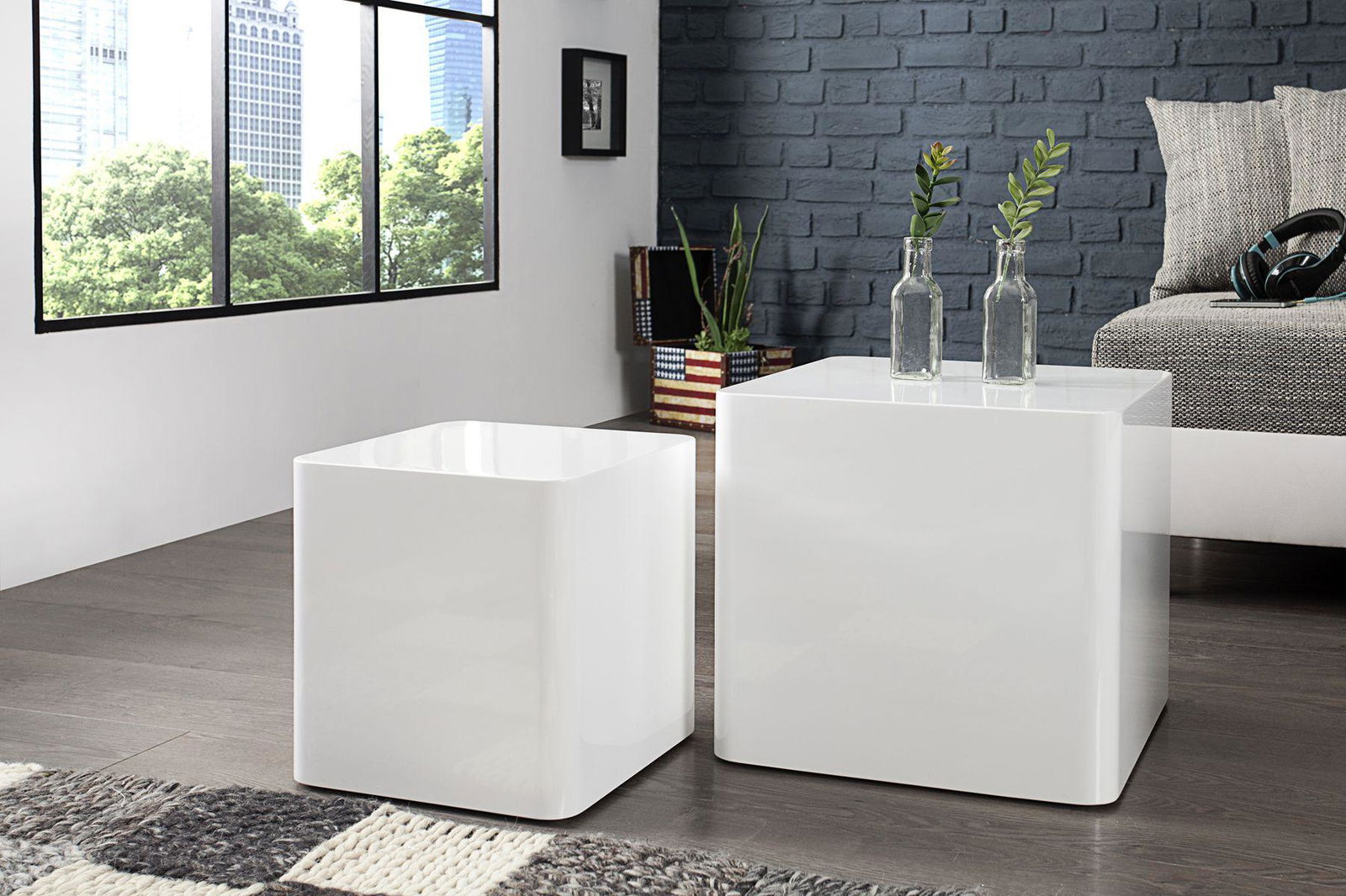 STOLIK MONOBLOC ZESTAW DWÓCH STOLIKÓW / 35894 / INVICTA INTERIOR