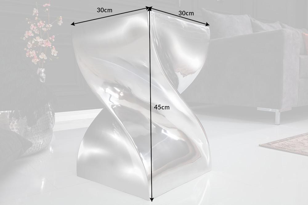 STOLIK TWIST SREBRNY ALUMINIUM / 30220 / INVICTA INTERIOR