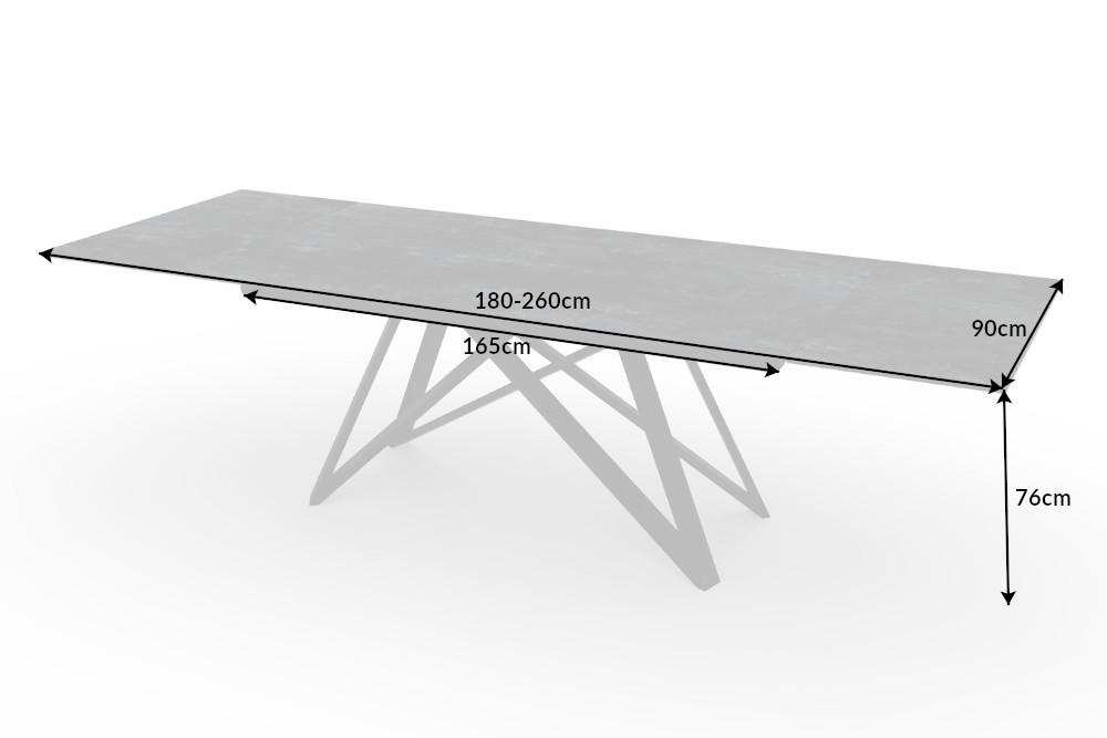 STÓŁ ATLAS SZKŁO OPTYKA GRAFIT 180 (220 -260) / 40121 / INVICTA INTERIOR