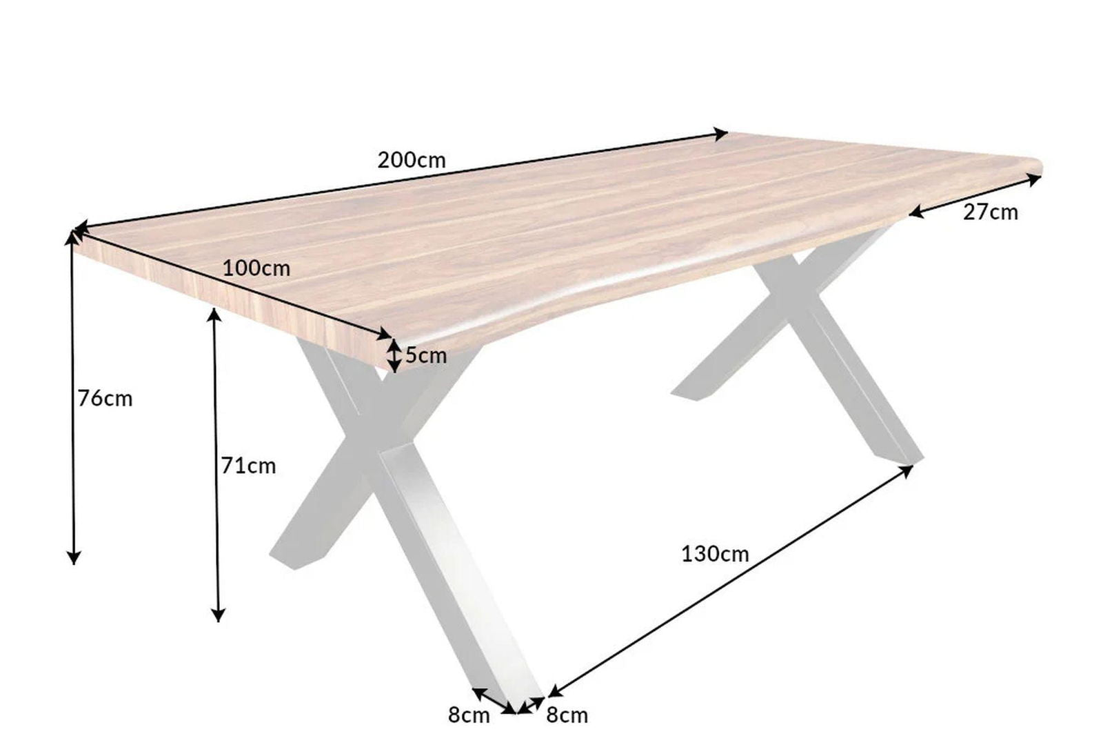 STÓŁ DO JADALNI OPTYKA ORZECHA WŁOSKIEGO 200CM / 42276 / INVICTA INTERIOR