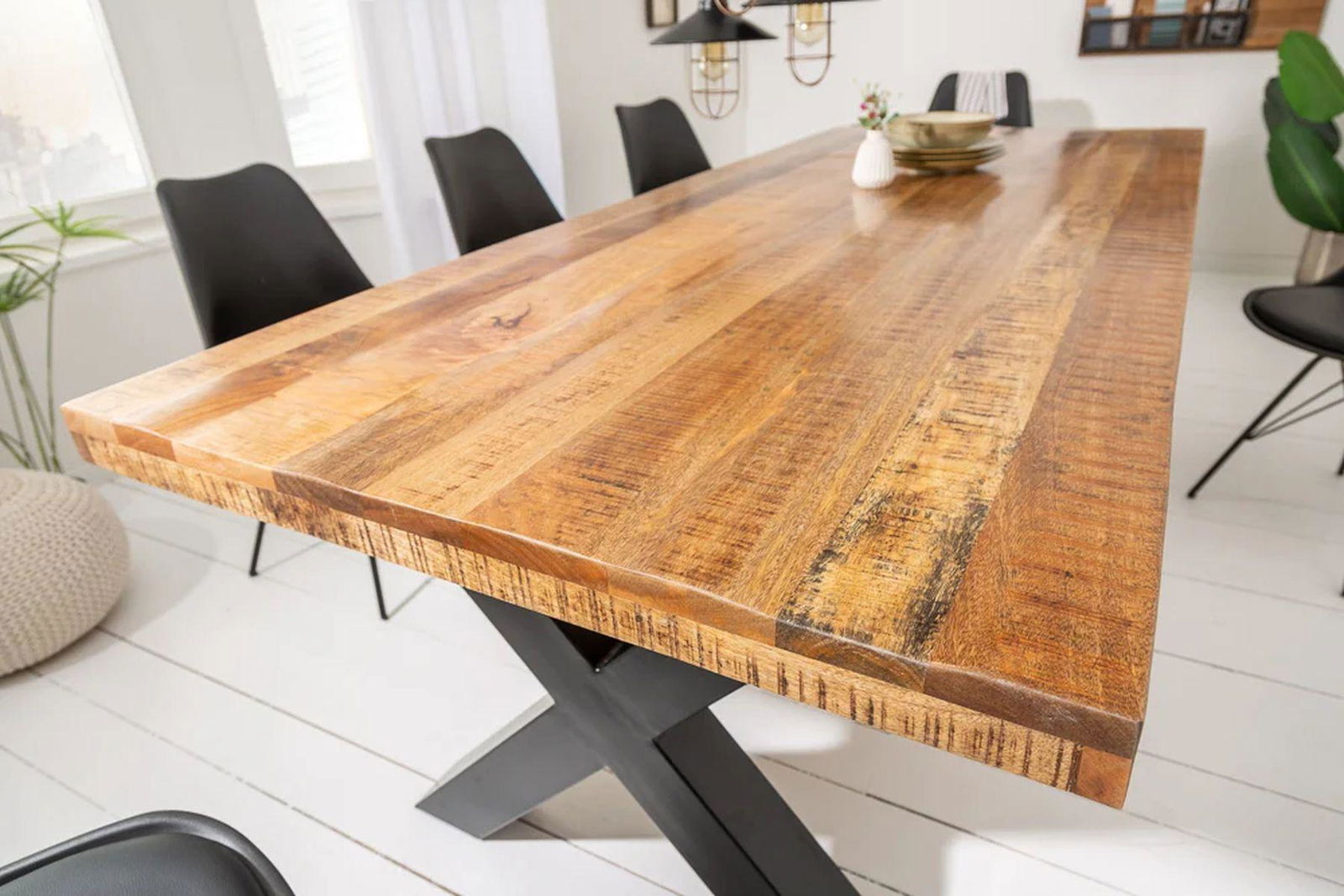 STÓŁ IRON CRAFT 240 CM MANGO NATURALNE / 40057 / INVICTA INTERIOR