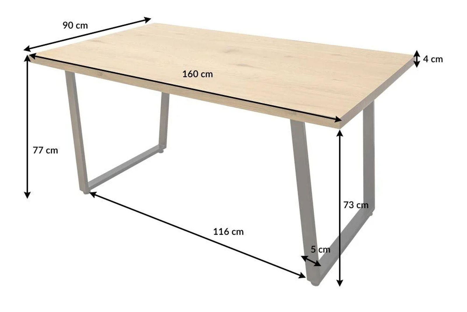 STÓŁ LOFT 160 CM OPTYKA DĘBU / 38955 / INVICTA INTERIOR
