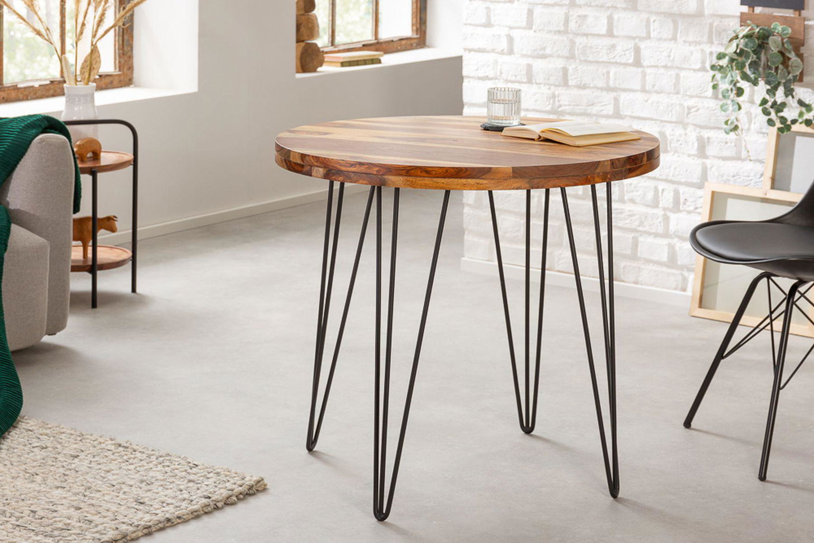 STÓŁ MAKASSAR OKRĄGŁY 80 CM / 40781 / INVICTA INTERIOR
