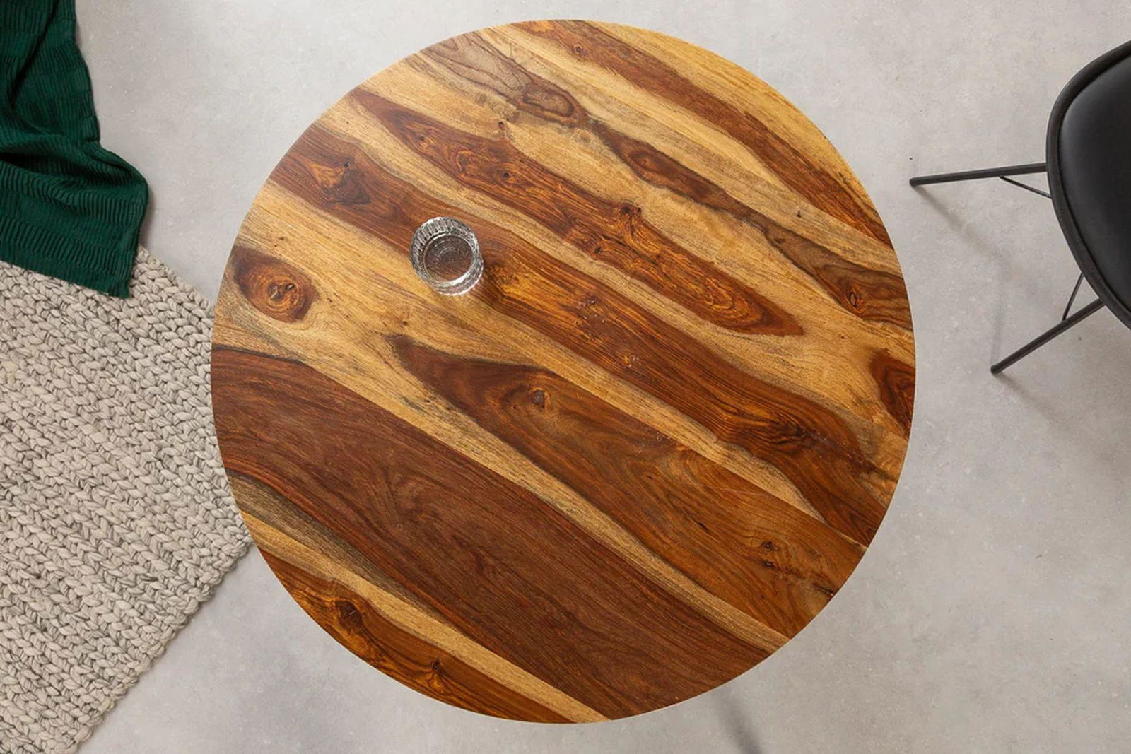 STÓŁ MAKASSAR OKRĄGŁY 80 CM / 40781 / INVICTA INTERIOR