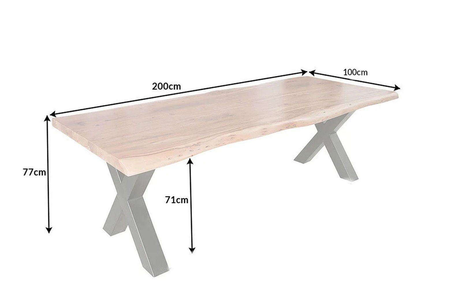 STÓŁ MAMMUT X 200 CM AKACJA HONEY / INVICTA INTERIOR