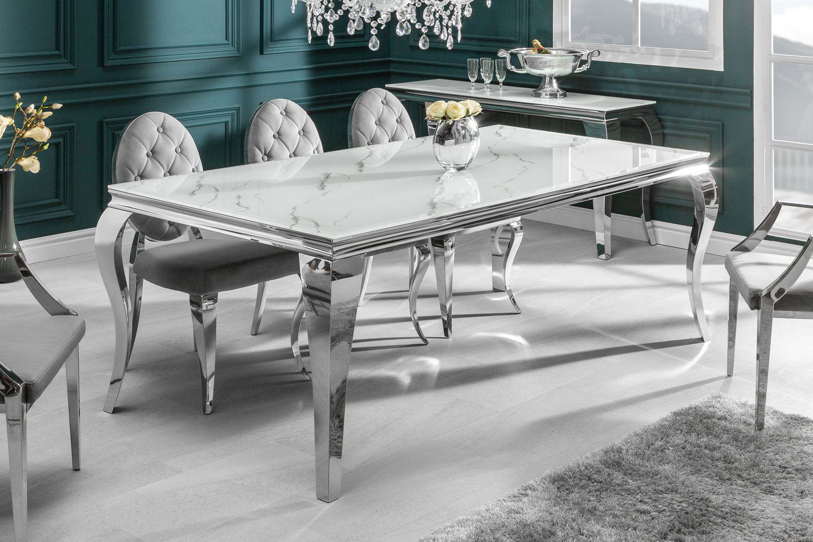 STÓŁ MODERN BAROCK 180 CM OPTYKA MARMUR / 39995 / INVICTA INTERIOR
