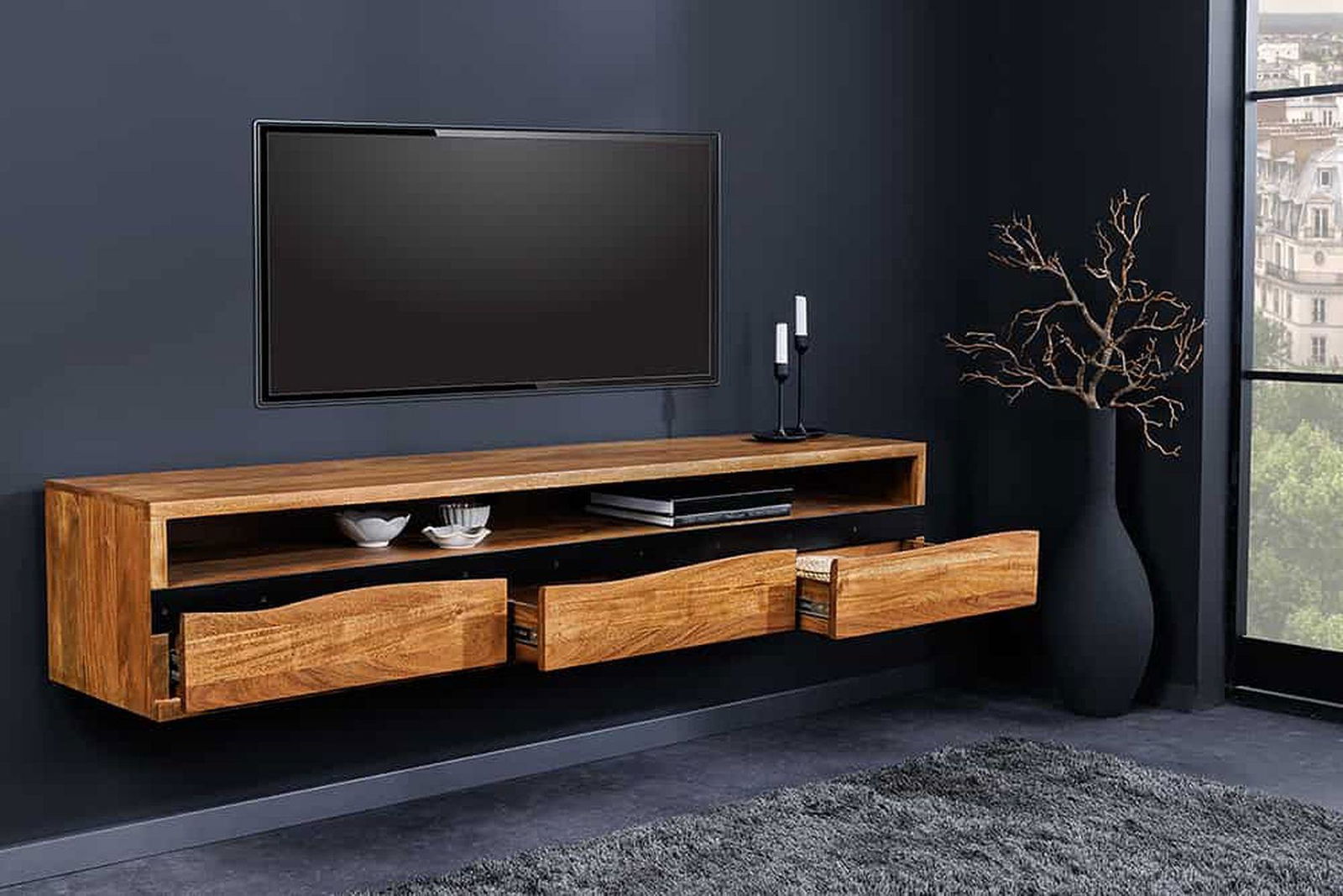 SZAFKA RTV WISZĄCA MAMMUT AKACJA 43709 / INVICTA INTERIOR