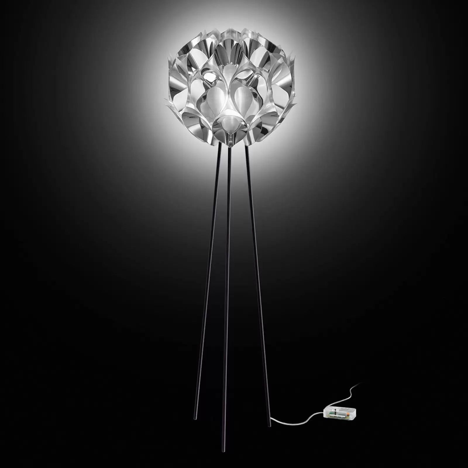 Slamp Flora - designerska lampa stojąca, srebrna