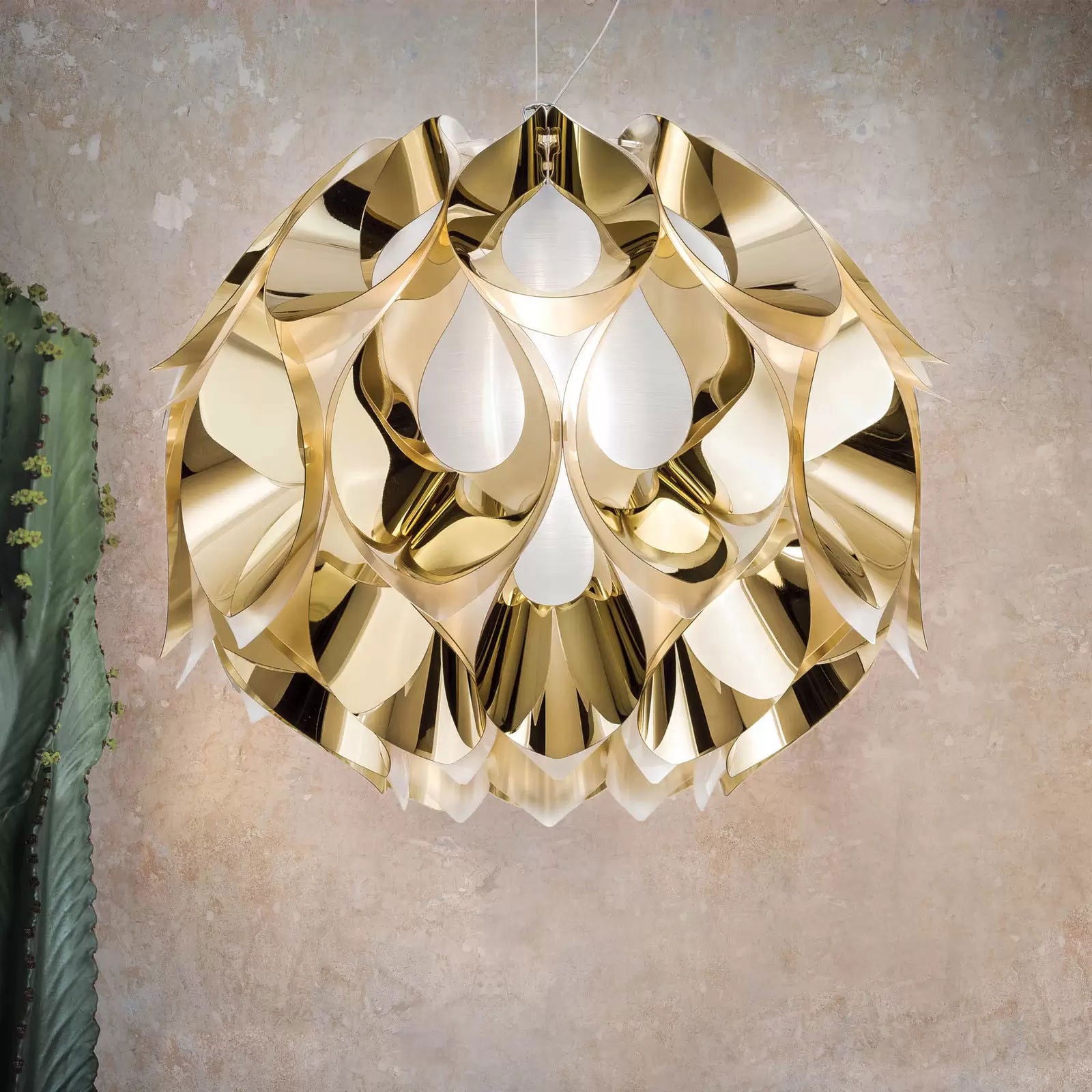Slamp Flora - designerska lampa wisząca złota 50cm
