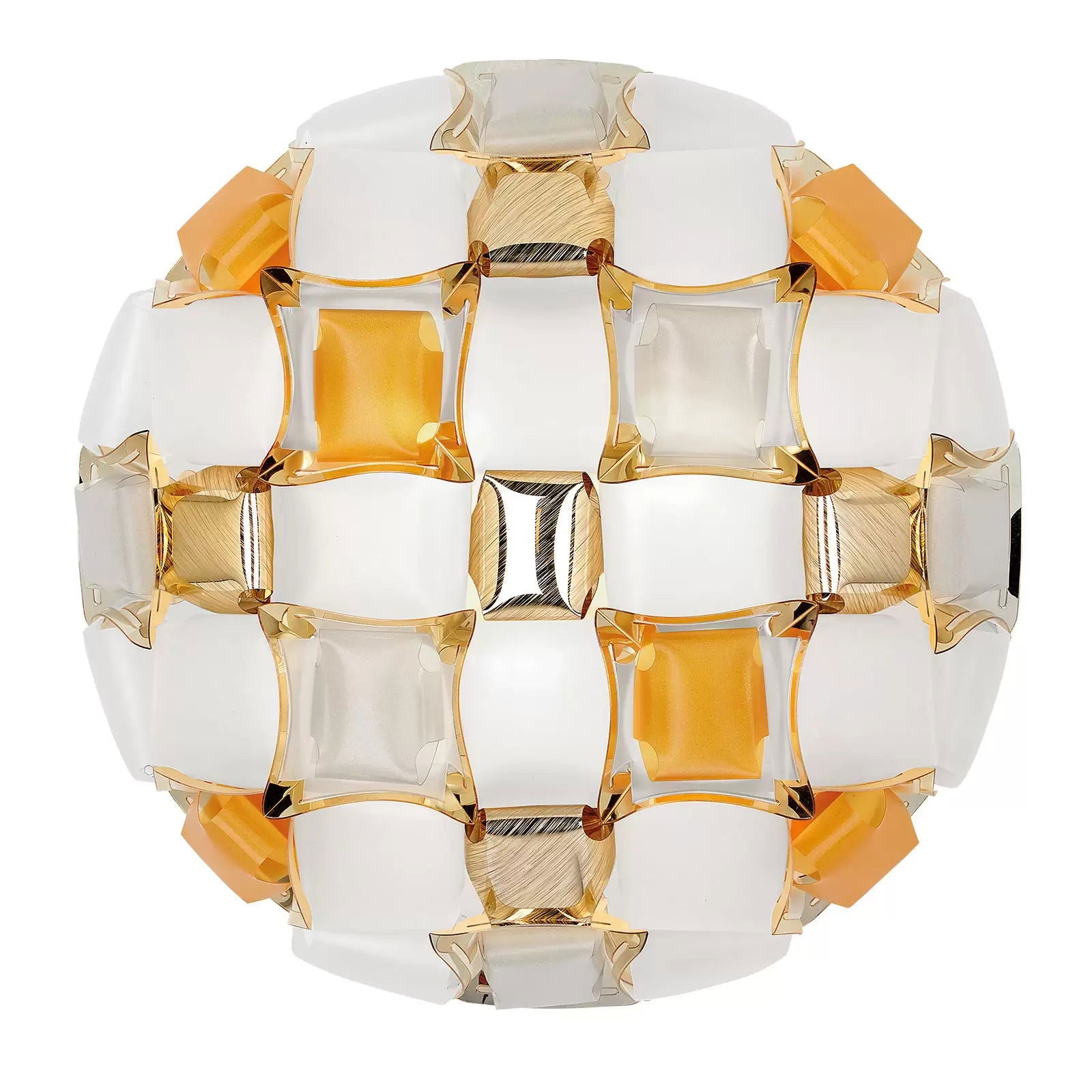 Slamp Mida lampa ścienna, 32x32 cm, bursztyn/biała