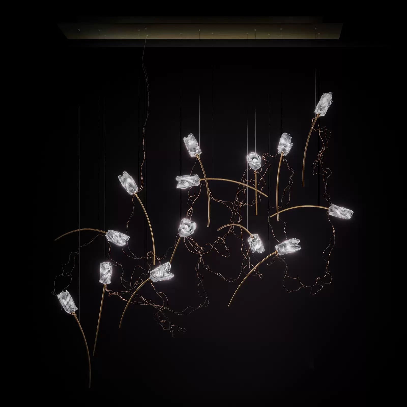 Slamp Tulip 14 lampa wisząca LED mosiądz kątowa