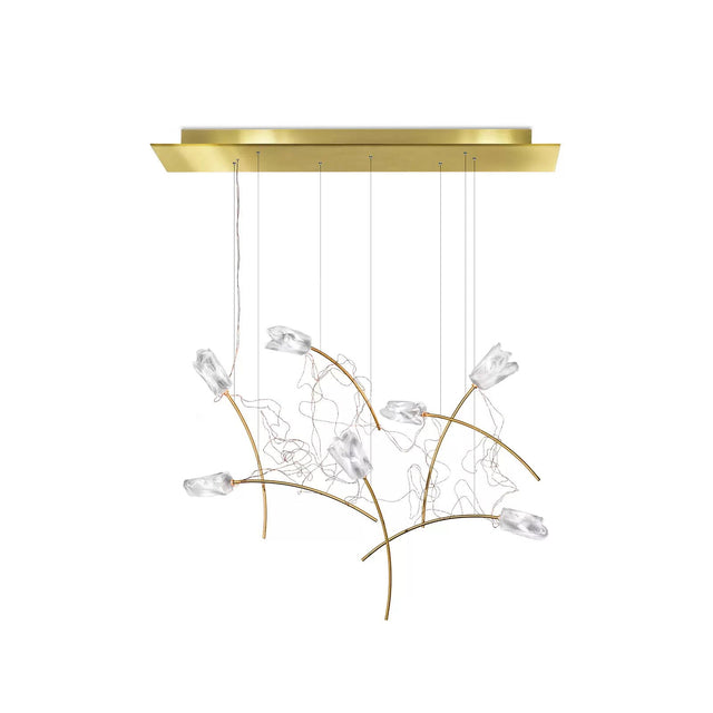 Slamp Tulip 7 lampa wisząca LED mosiądz kątowa