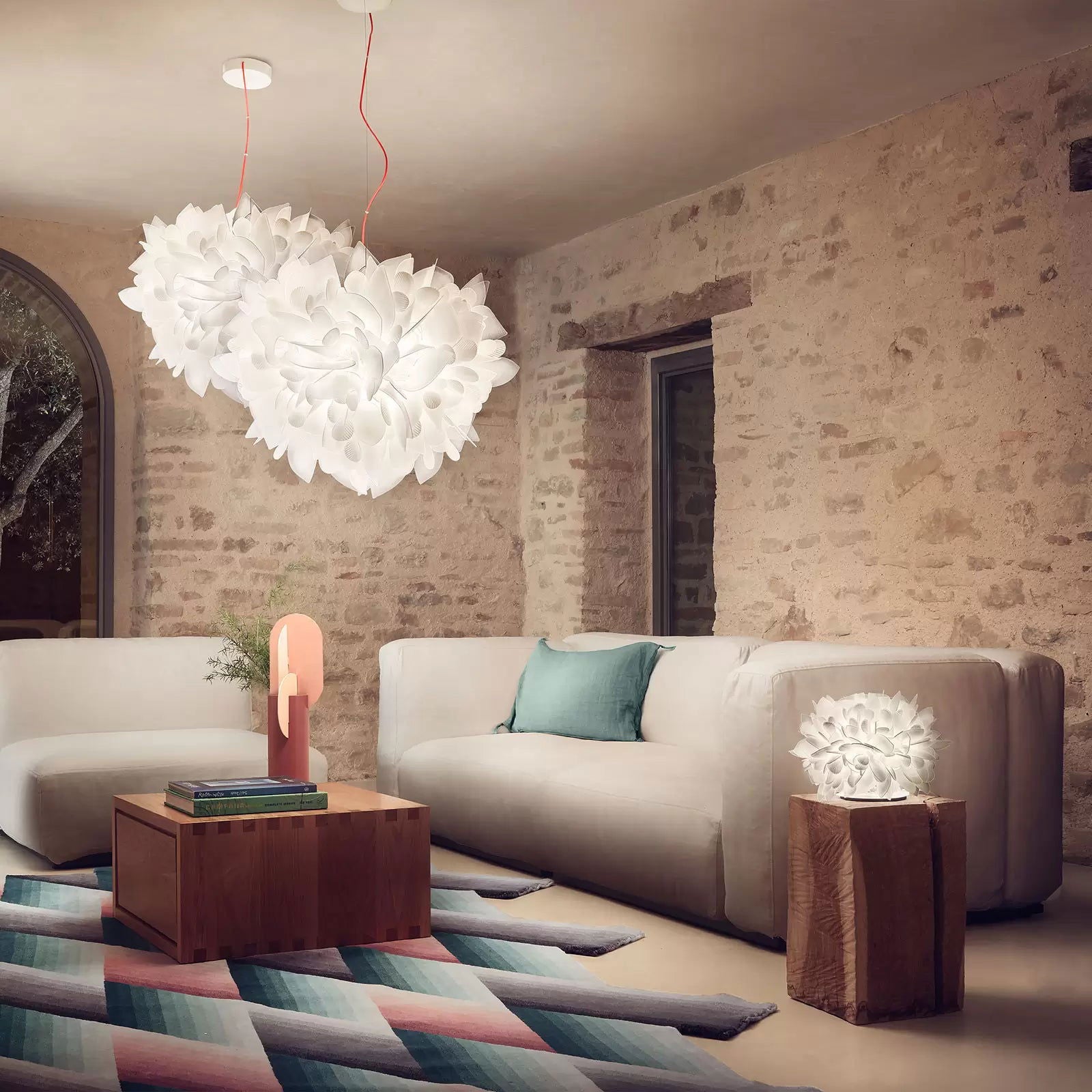 Slamp Veli Foliage lampa wisząca czerwona 55cm