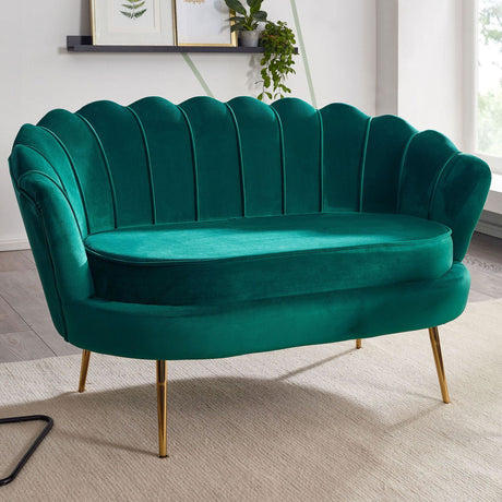 Sofa 2-osobowa velvet zielona 130 cm Wohnling / WL6.426 /