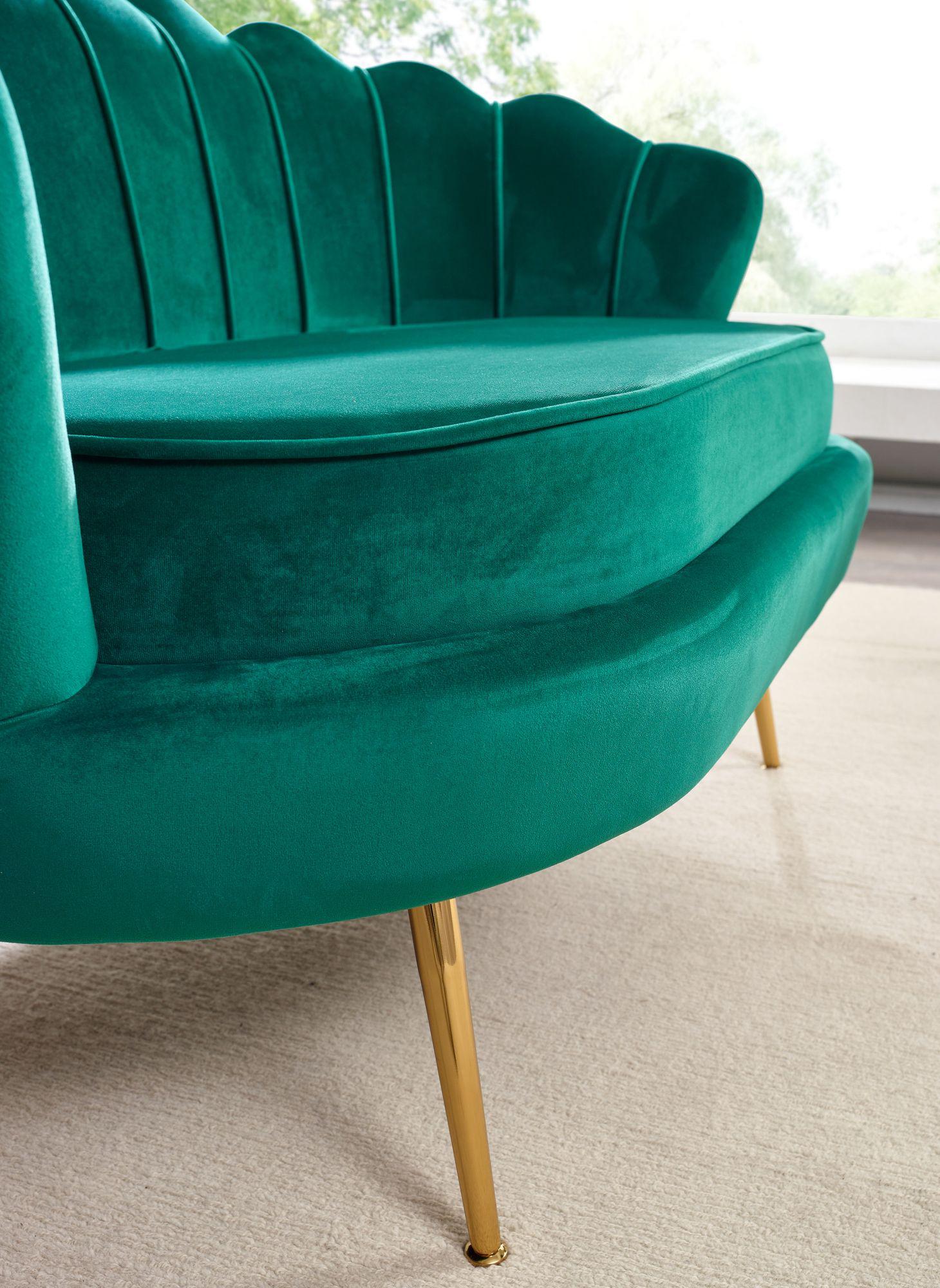 Sofa 2-osobowa velvet zielona 130 cm Wohnling / WL6.426 /