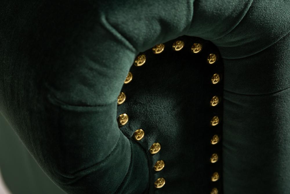 Sofa Chesterfield 3 osobowa aksamit zielony / 40483 / INVICTA INTERIOR