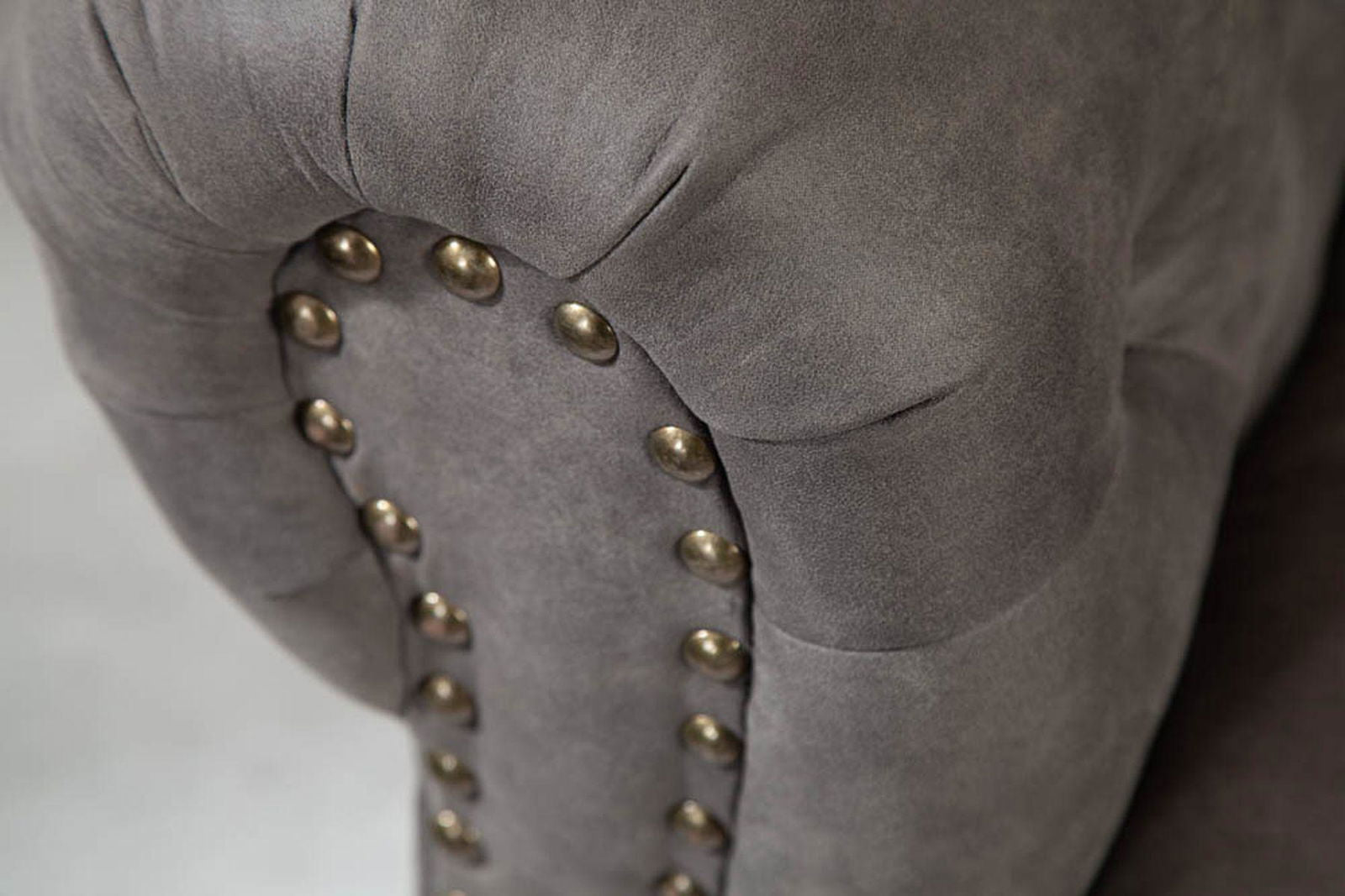 Sofa Chesterfield  3 osobowa  szara / 40517 / INVICTA INTERIOR