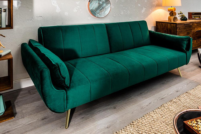 Sofa Divani II zielony aksamit +złoto / 39421 / 40090 / INVICTA INTERIOR