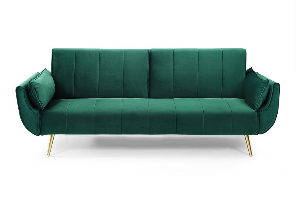 Sofa Divani II zielony aksamit +złoto / 39421 / 40090 / INVICTA INTERIOR