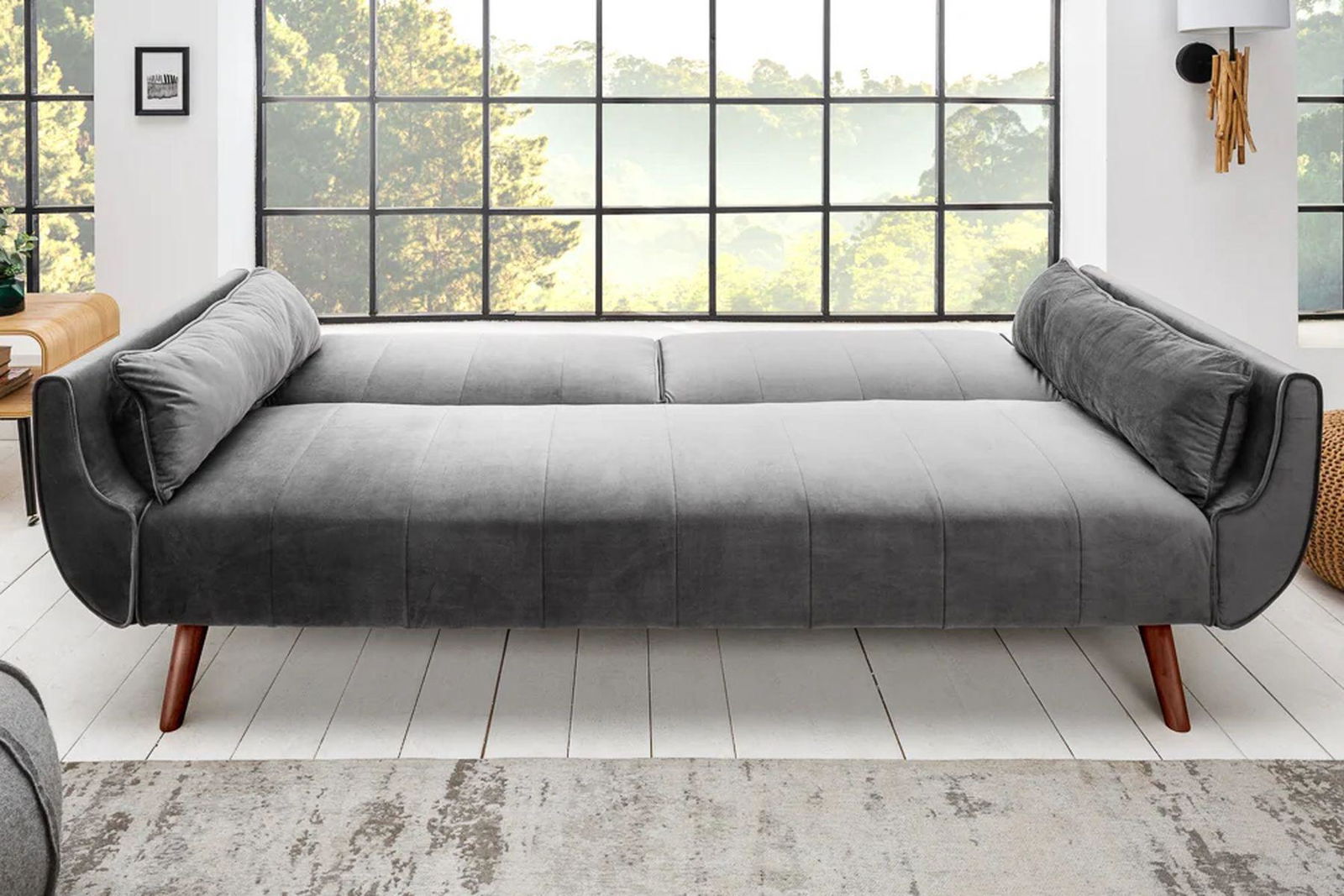 Sofa Divani szary aksamit / 40087 / INVICTA INTERIOR
