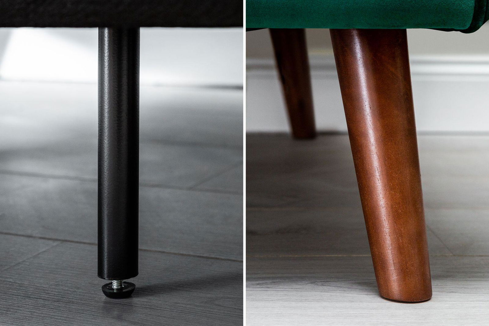 Sofa Divani zielony aksamit / 40089 / INVICTA INTERIOR