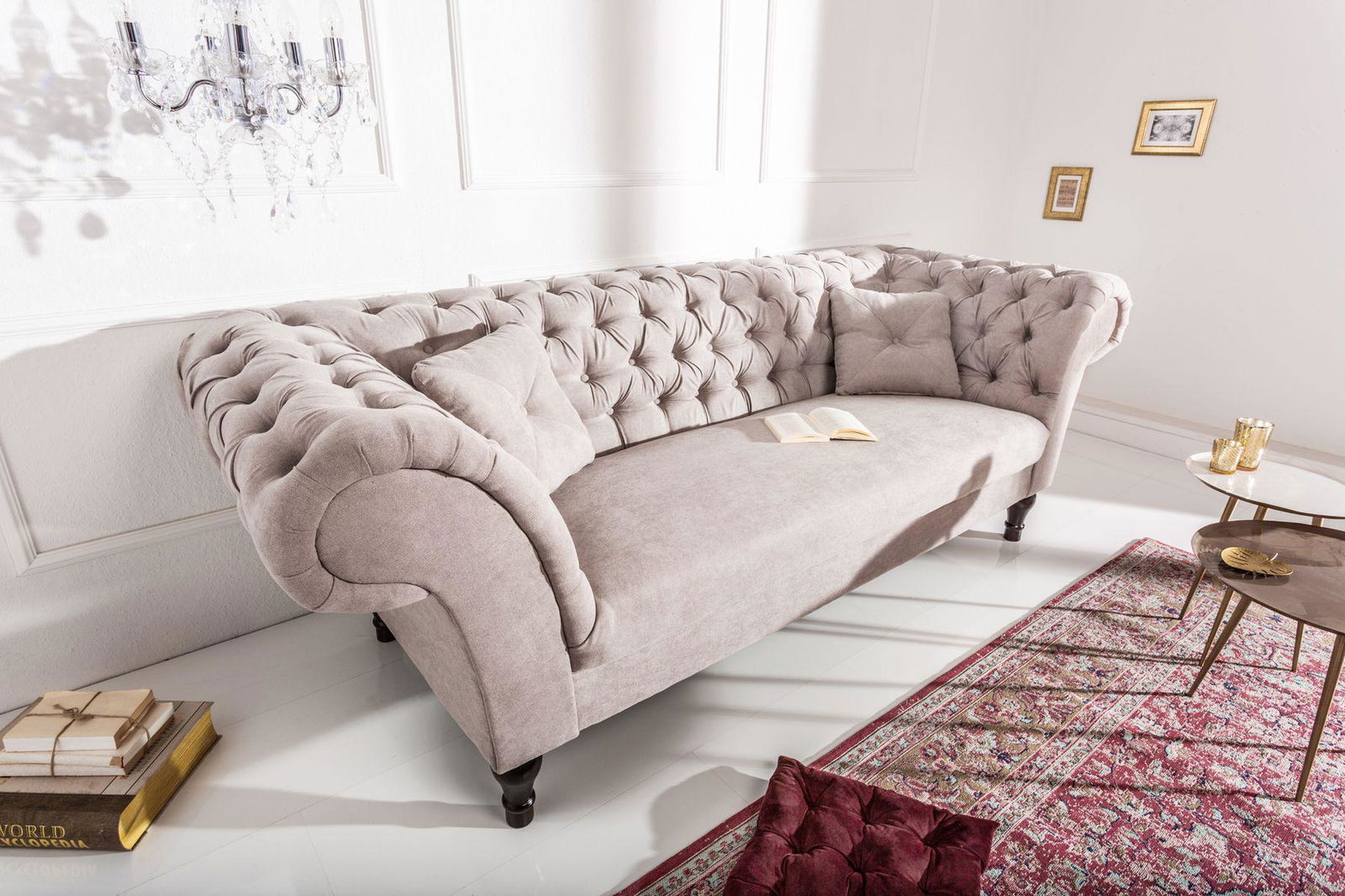 Sofa Euphoria kosmiczny szary aksamit /  38858 / 40146 / INVICTA INTERIOR