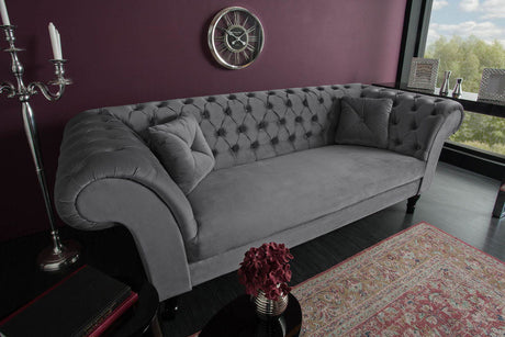 Sofa Euphoria srebrnoszary aksamit / 40148 / INVICTA INTERIOR