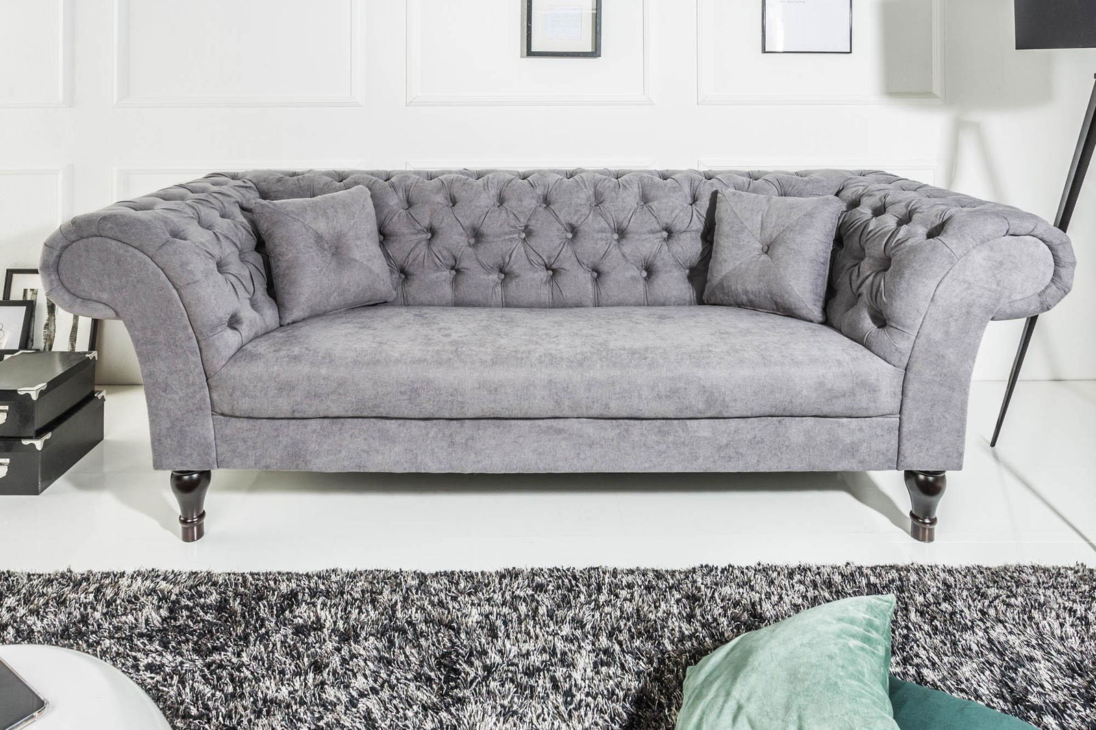 Sofa Euphoria szara bawełna/ 38859 / INVICTA INTERIOR