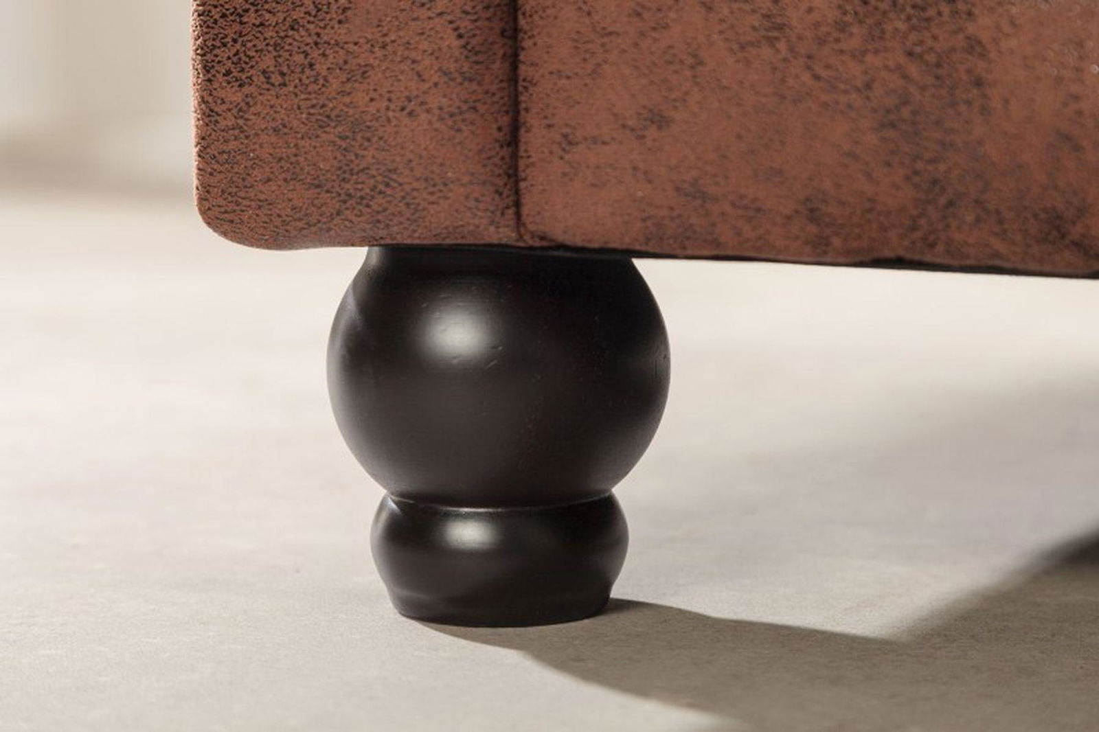 Sofa narożna Chesterfield brązowy antyk / 40611 / INVICTA INTERIOR