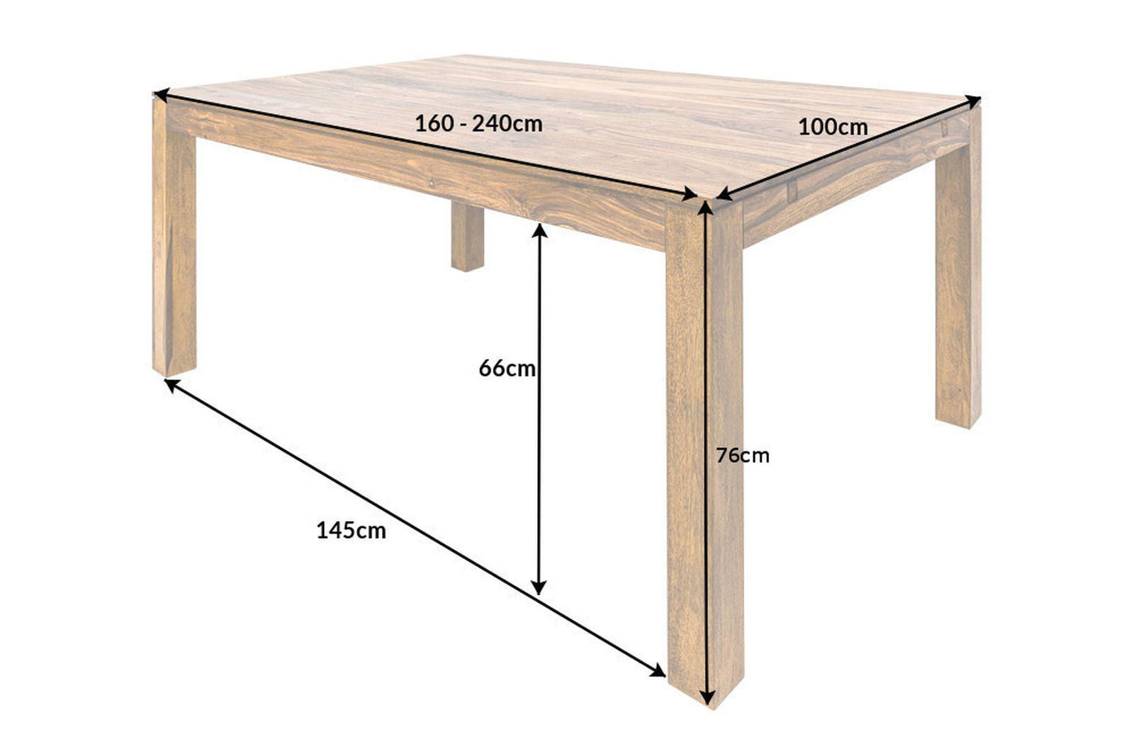 Stół LAGOS rozkładany do jadalni 160 (240) cm / 35299 / INVICTA INTERIOR