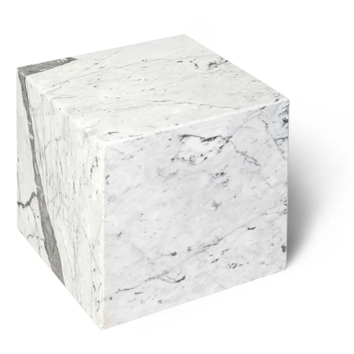 Stolik Aske cube biały marmur 40 cm / MH