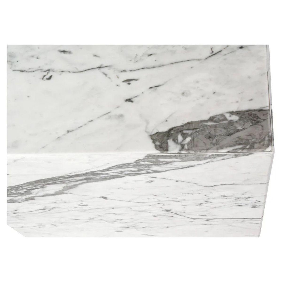 Stolik Aske cube biały marmur 40 cm / MH