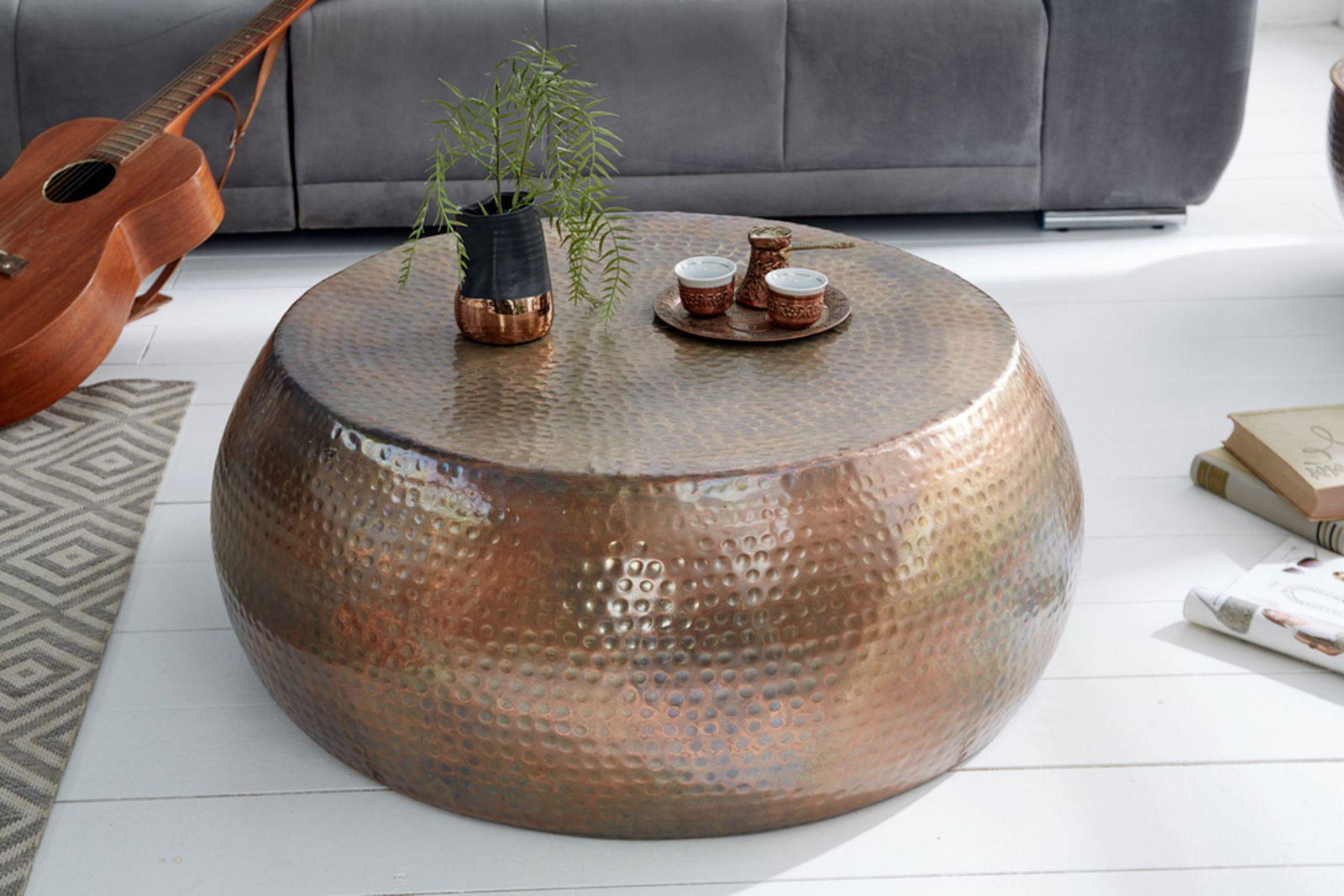 Stolik kawowy Orient 80 cm miedź / 39536 / INVICTA INTERIOR