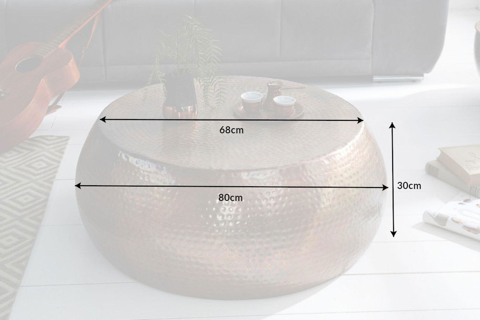 Stolik kawowy Orient 80 cm miedź / 39536 / INVICTA INTERIOR