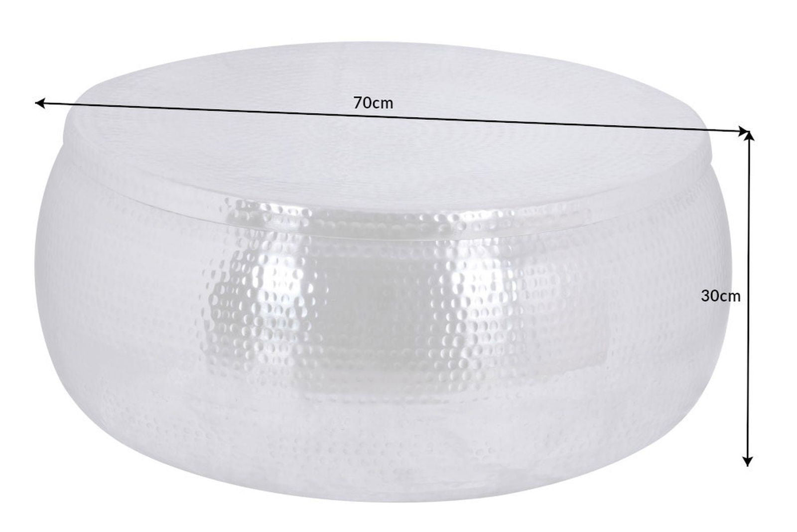 Stolik kawowy Orient Storage 70cm aluminium srebrny / 40232 / INVICTA INTERIOR