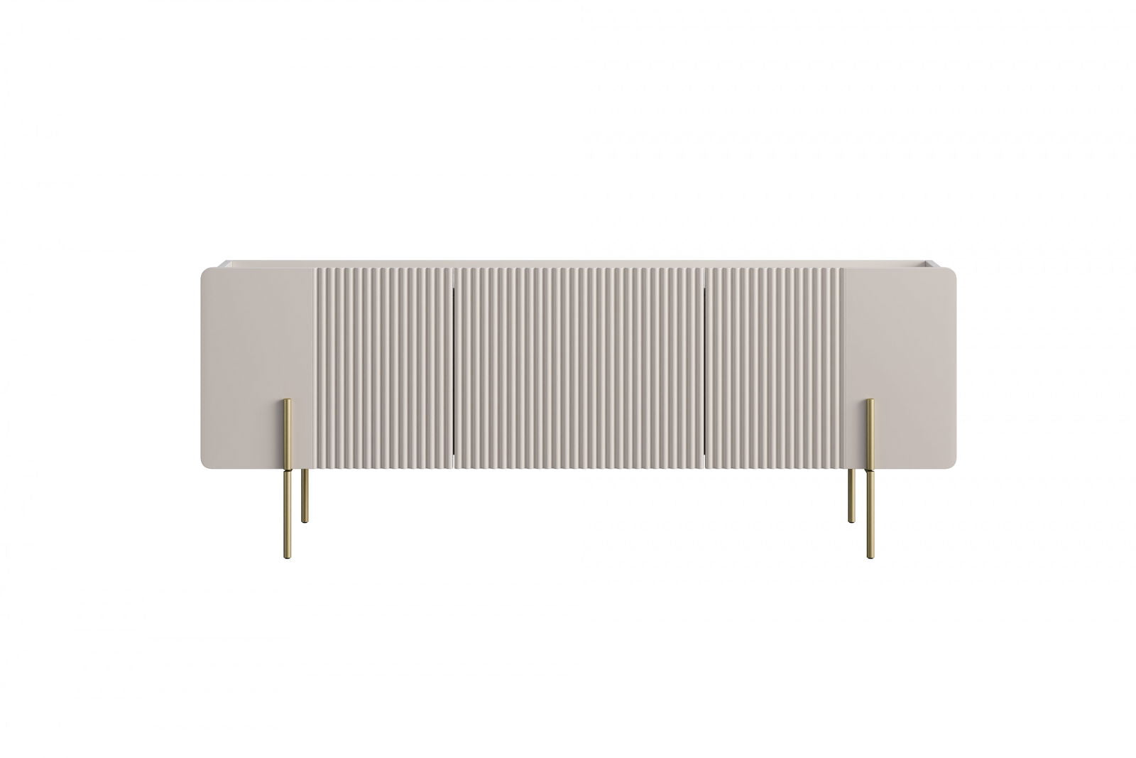 Szafka RTV Malmi 150 cm - kaszmir / crema bianca / złote nóżki