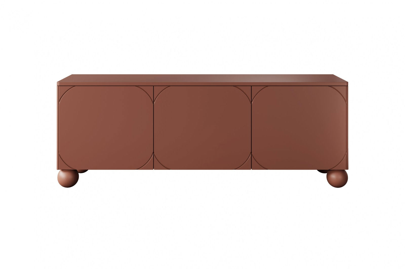 Szafka RTV trzydrzwiowa Sonatia II na nogach kulach 150 cm - burgund
