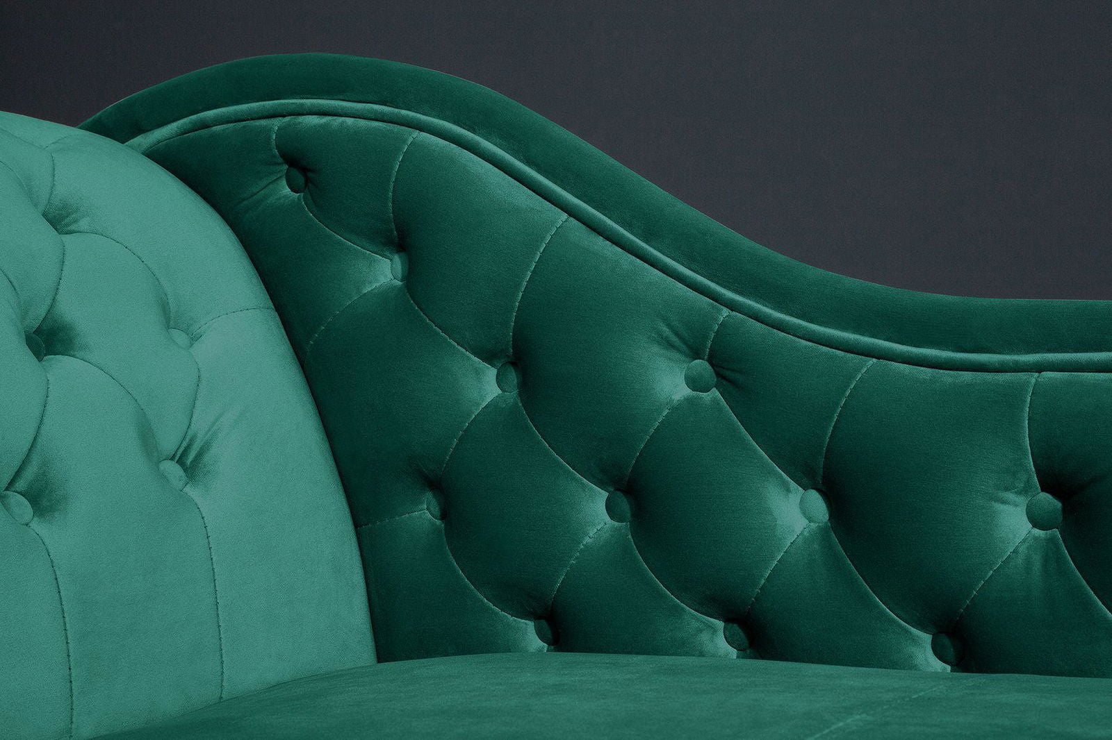 Szezlong Chesterfield szmaragdowy aksamitny / 39429 / INVICTA INTERIOR