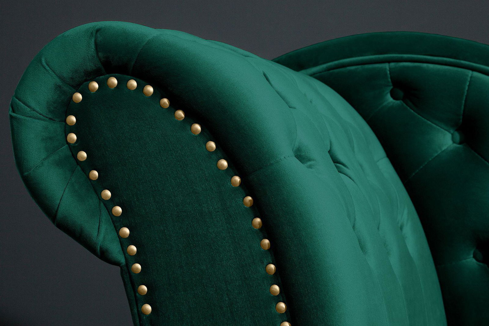Szezlong Chesterfield szmaragdowy aksamitny / 39429 / INVICTA INTERIOR