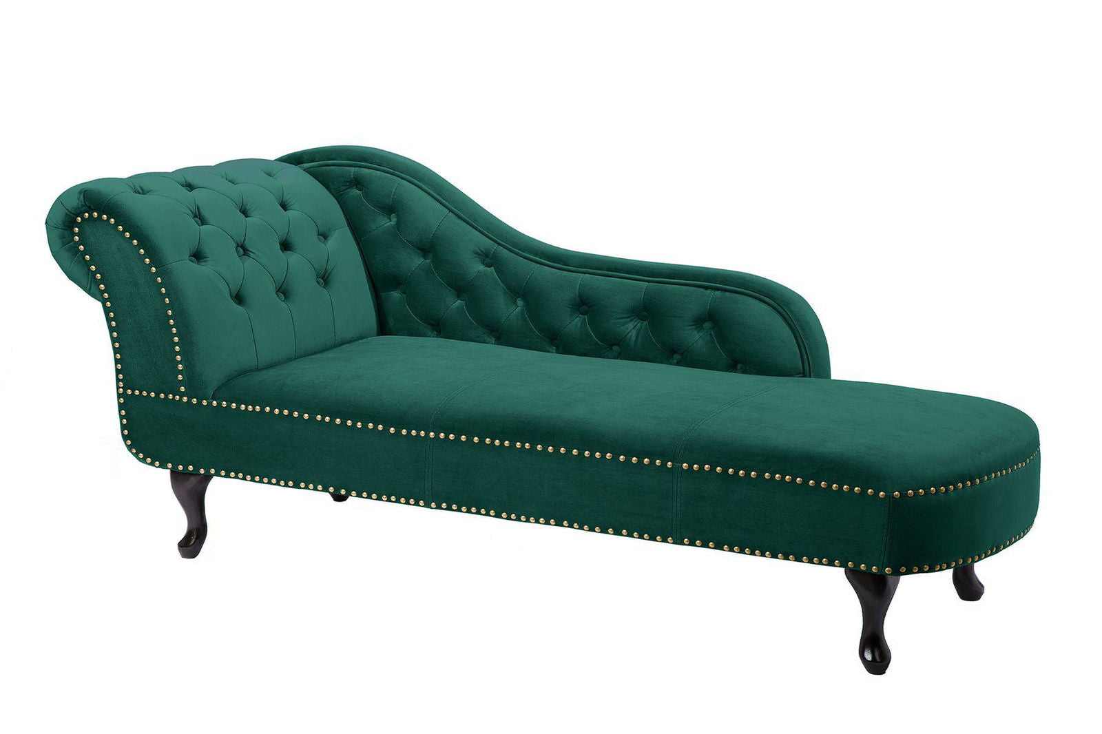 Szezlong Chesterfield szmaragdowy aksamitny / 39429 / INVICTA INTERIOR