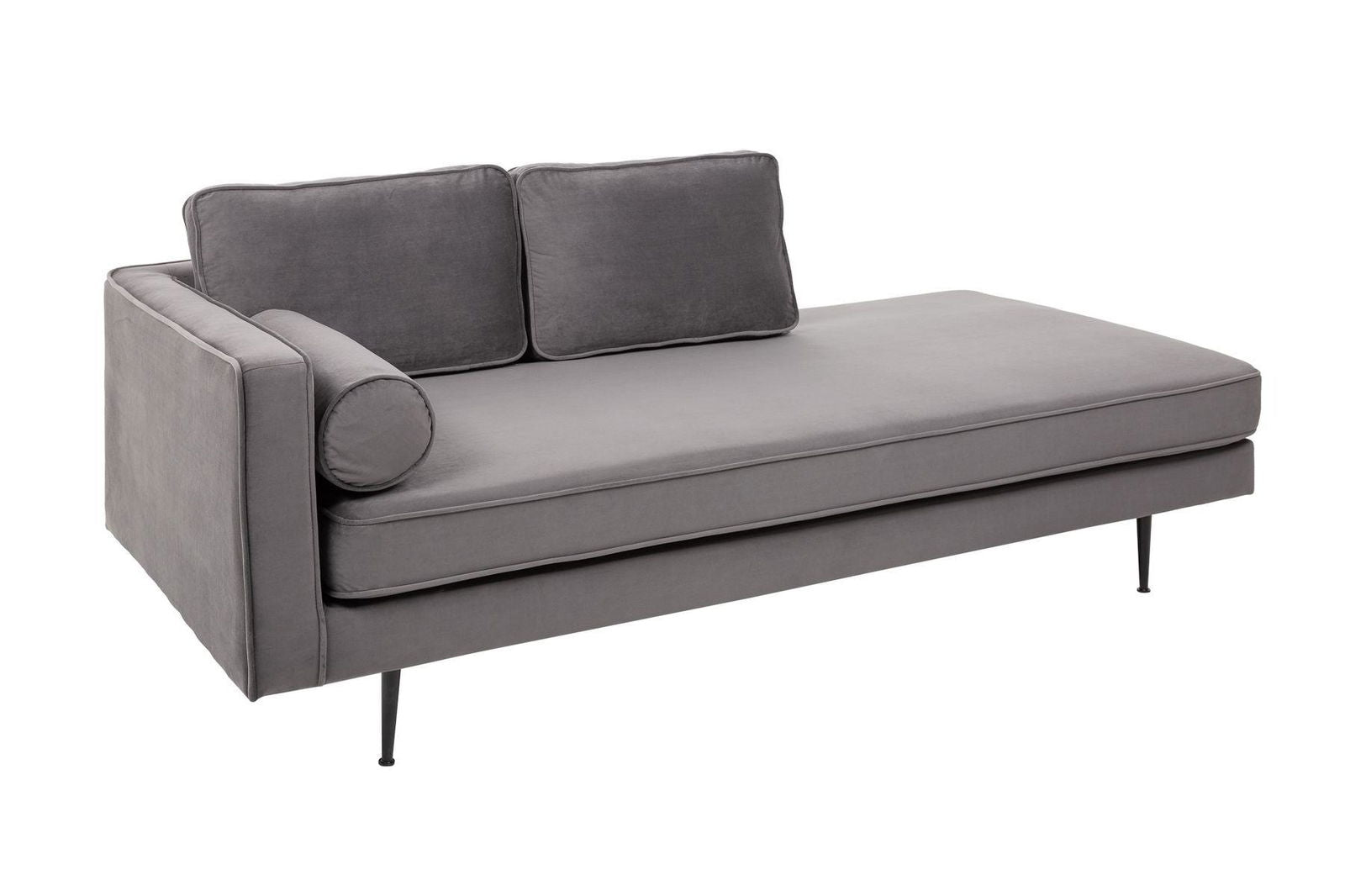 Szezlong Diva 195 cm aksamitny szary / 40603 / INVICTA INTERIOR