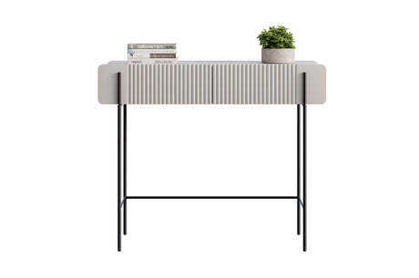 Toaletka Malmi 100 cm z szufladami - kaszmir / crema bianca / czarne nóżki