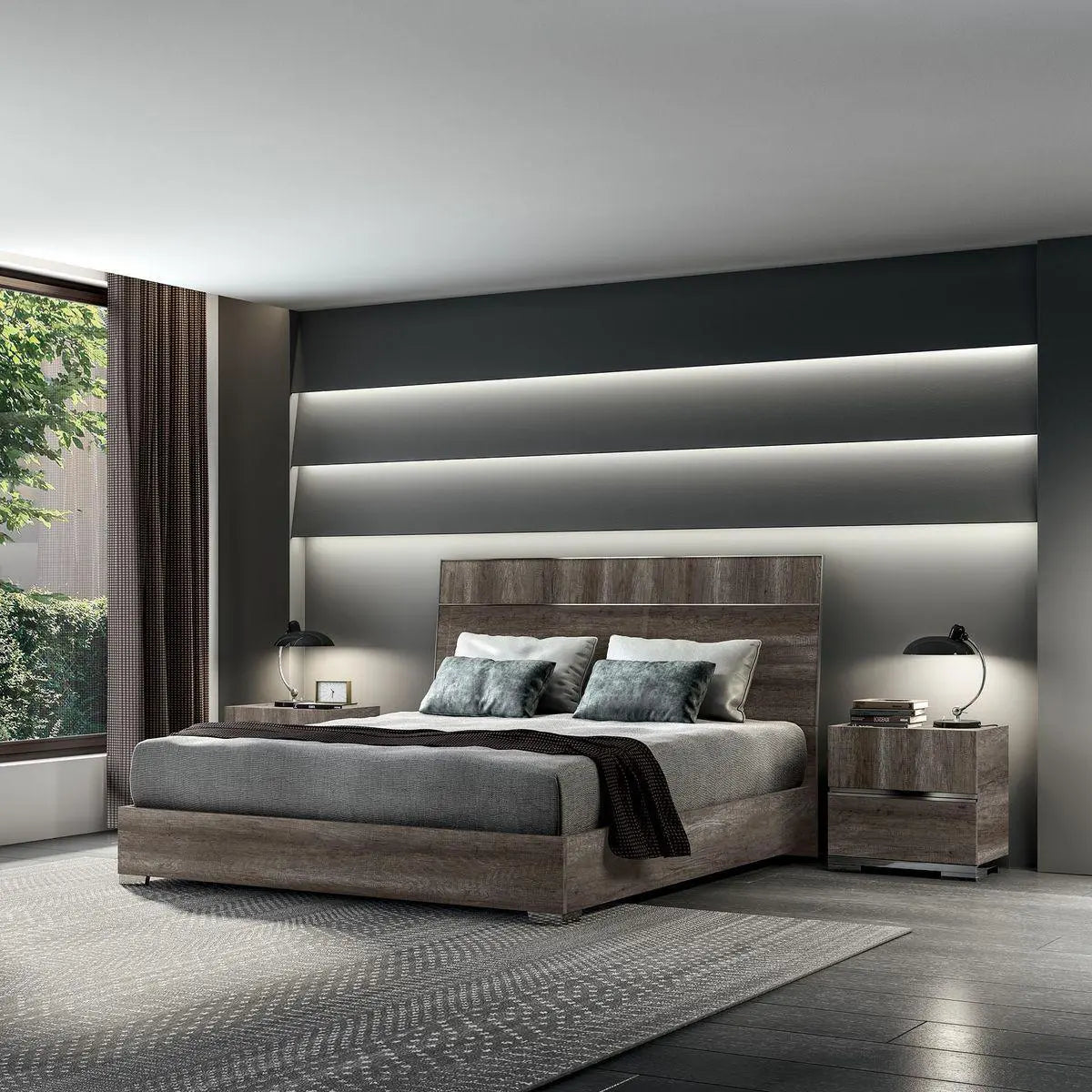 WŁOSKIE ŁÓŻKO DEA VINTAGE OAK 200 CM / STATUS ITALY