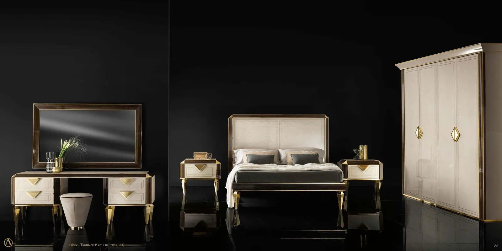 Ekskluzywne włoskie łóżko Diamante King Size 226 cm marki ArredoClassic Adora – luksusowy design, elegancja i komfort do nowoczesnej sypialni