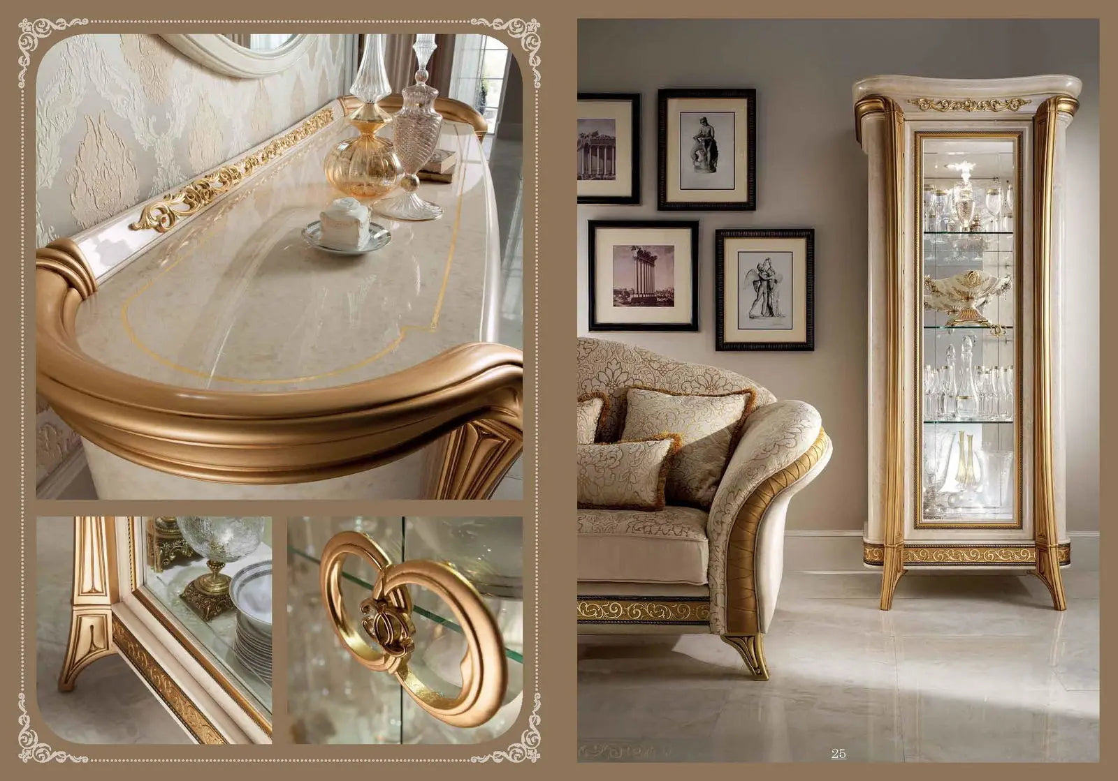 WŁOSKIE LUSTRO DO KOMODY 3 DRZWIOWEJ MELODIA 146 CM ARREDOCLASSIC