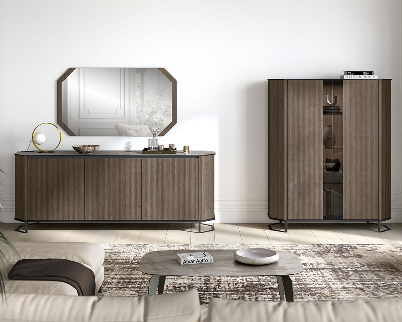 WŁOSKI NOWOCZESNY STOLIK HEXAGON 120 CM / STATUS ITALY