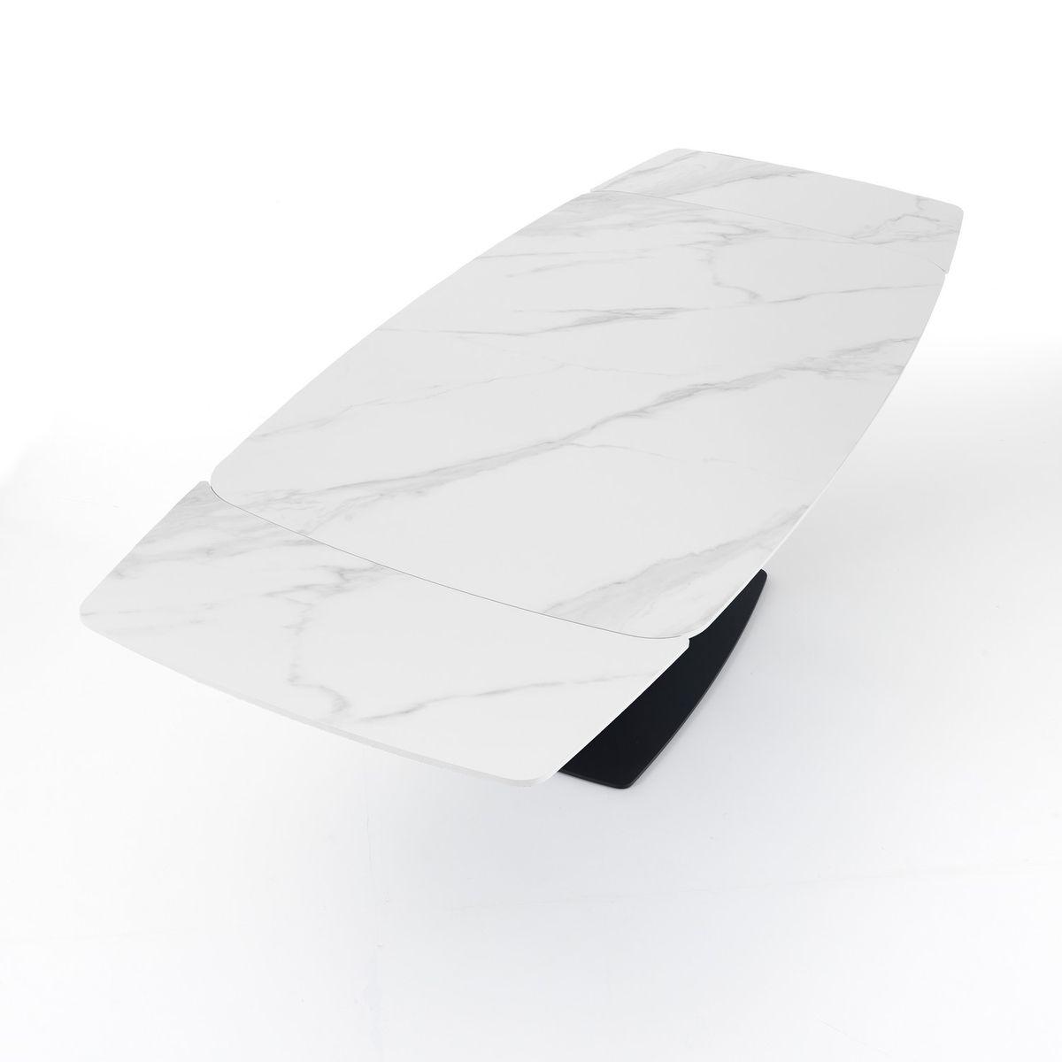 WŁOSKI STÓŁ ROZKŁADANY ALEXA CERAMICZNY BLAT OPTYKA BIAŁY MARMUR 160(195-230) CM / 5084 /TM